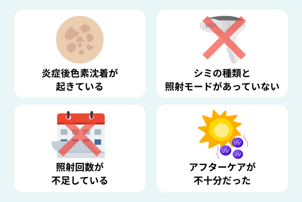 ピコレーザー後にシミが消えないと感じる原因