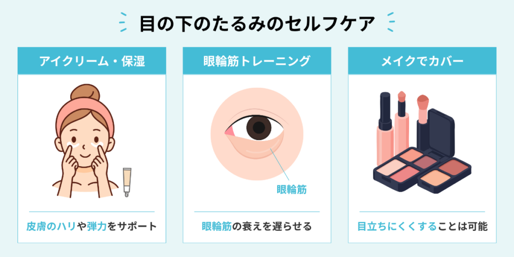 セルフケアで目の下のたるみは取れる?