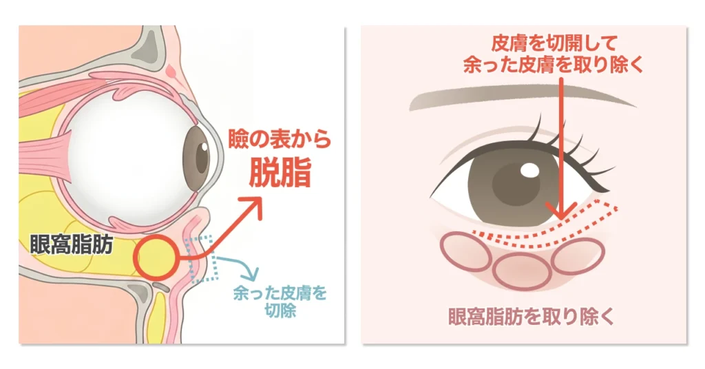 脱脂手術+目の下のたるみ取り